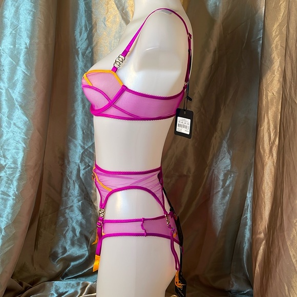 Honey Birdette Saskia Magenta 3 PC Set - Picture 2 of 4